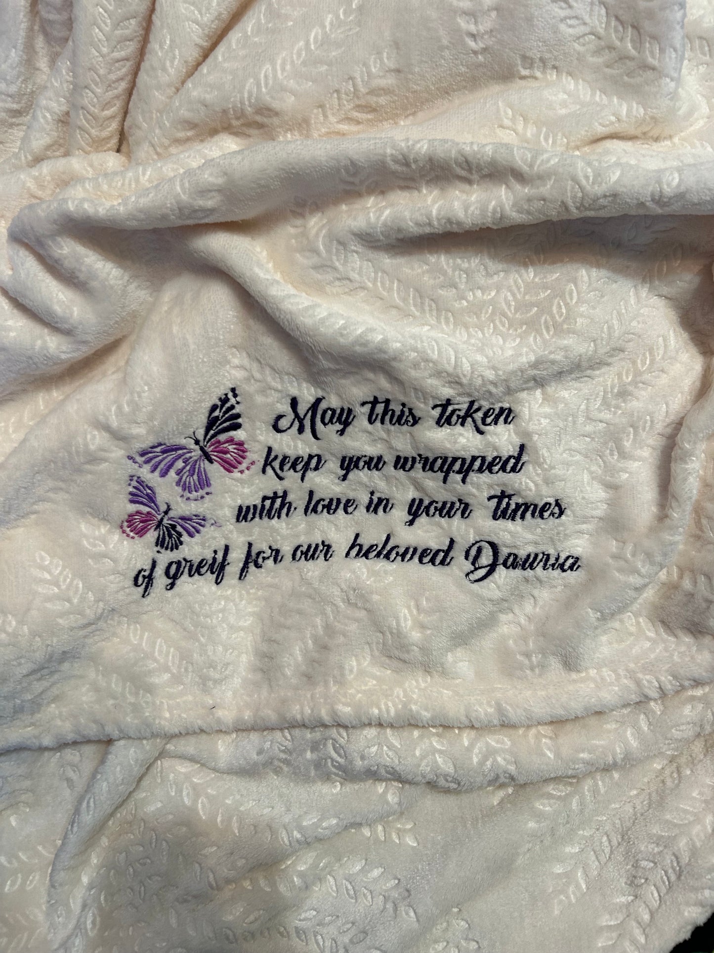 Custom Throw Blanket with Embroidery