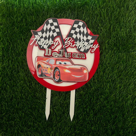 Lightning McQueen Themed Cake Topper