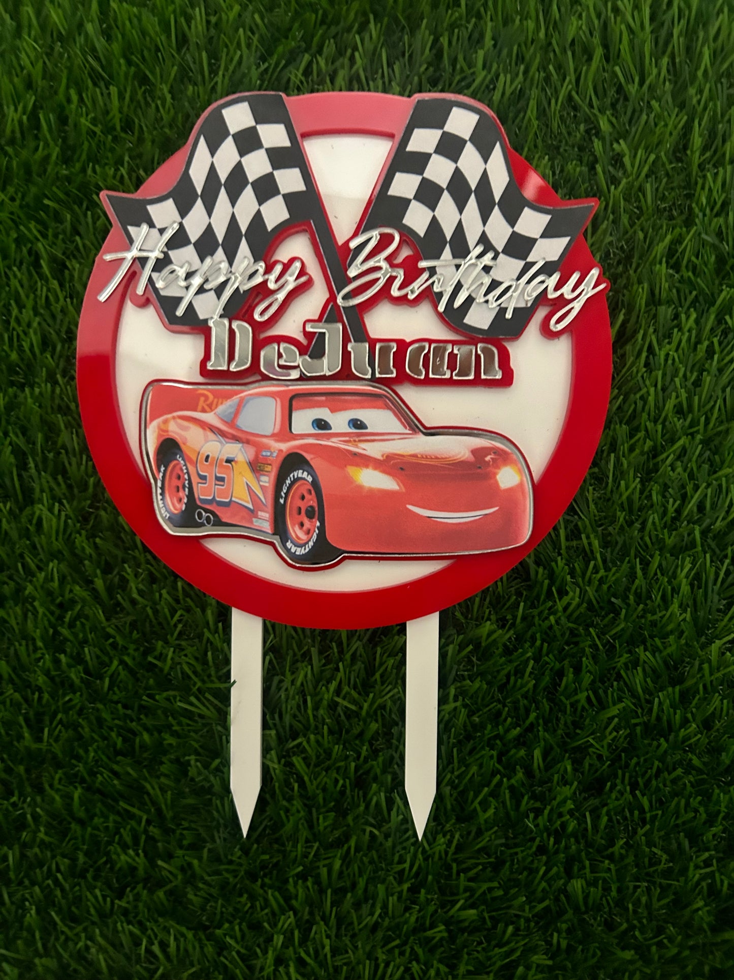 Lightning McQueen Themed Cake Topper