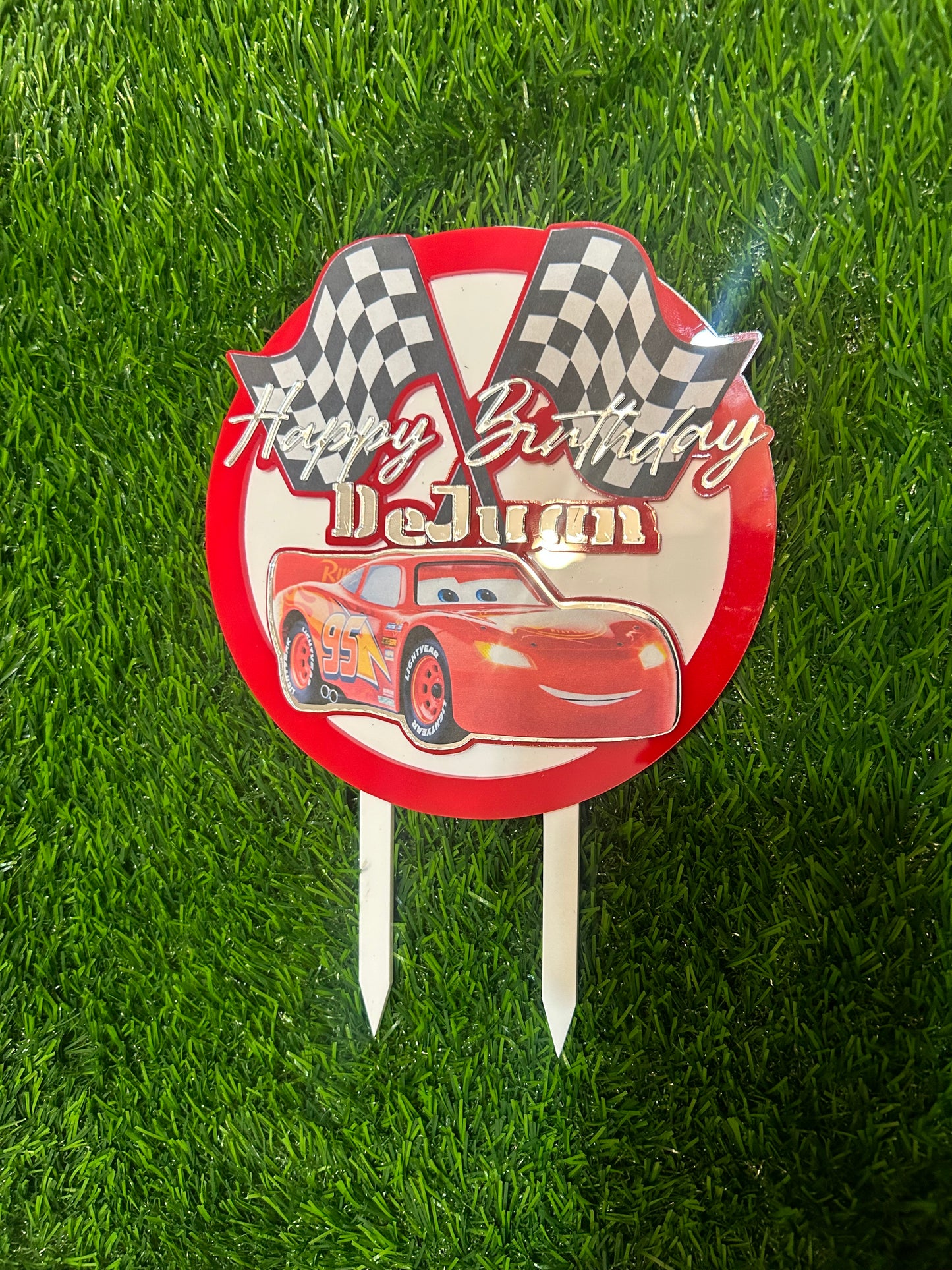 Lightning McQueen Themed Cake Topper