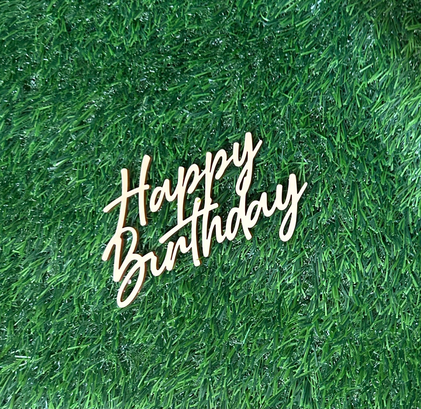 Mirror Acrylic Happy Birthday (w/ out stick) Cake Topper