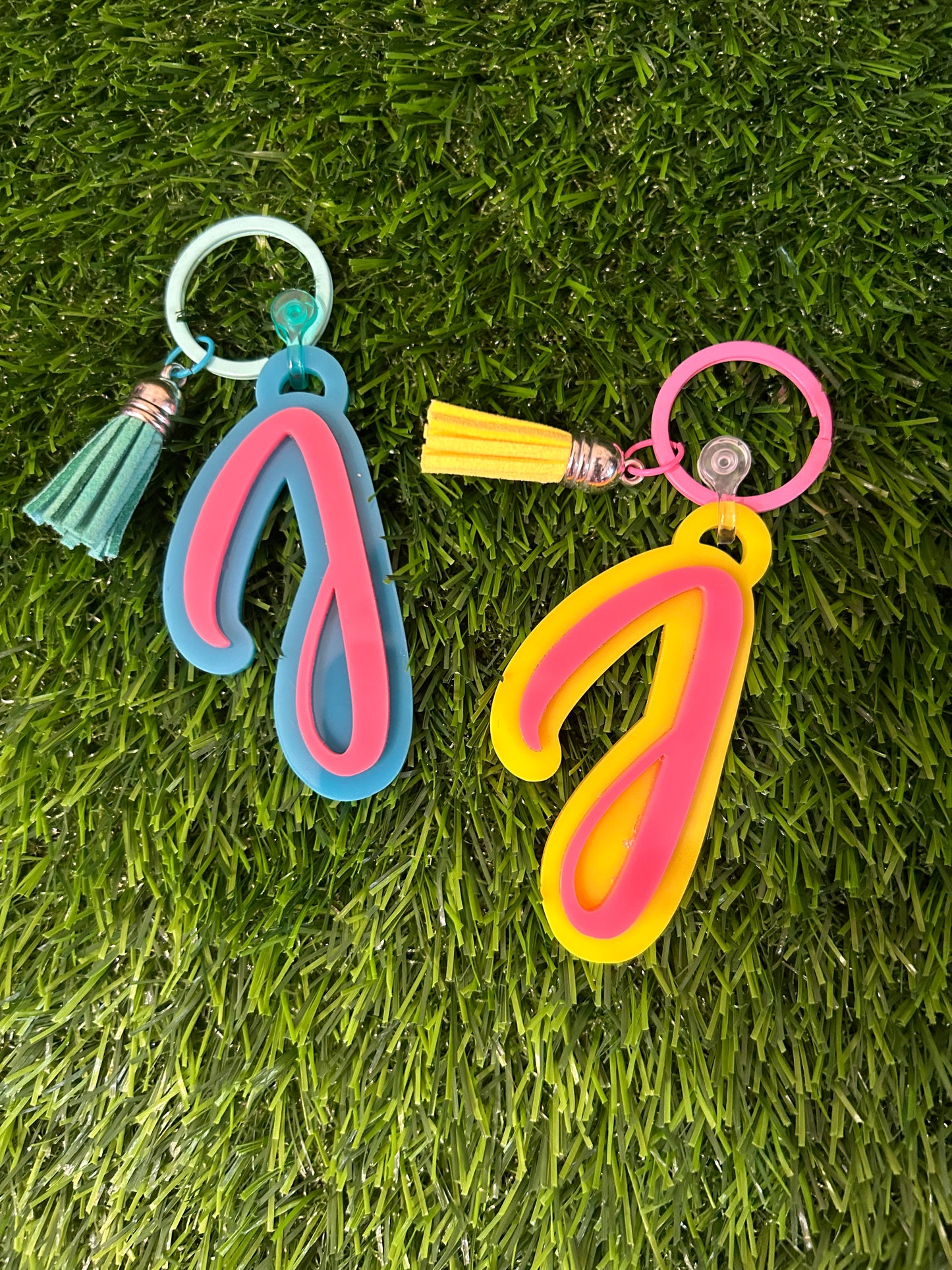 Custom Initial Acrylic Bag tag / Keychain