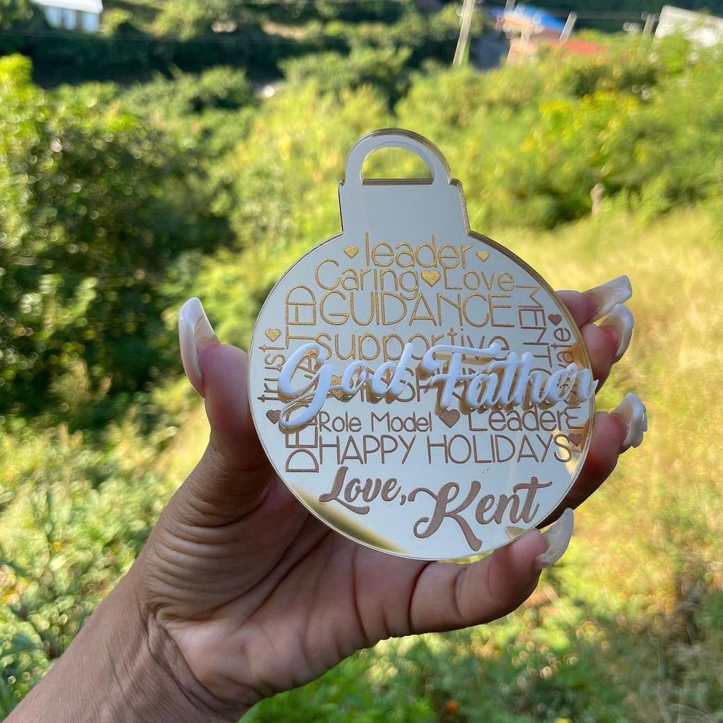 Custom  Acrylic Engraved Christmas Ornament